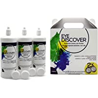 EYE DISCOVER Liquido Lentillas- Solución Única para Lentes de Contacto Blandas (Sin Frotar)- Pack Ahorro 3 x 360 ml